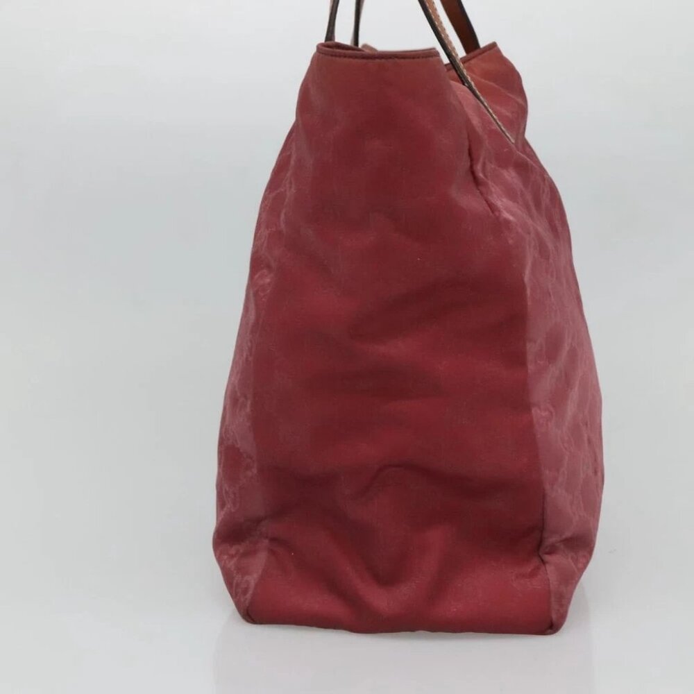 GUCCI GG Canvas Tote Bag Nylon Pink Silver 282439 Auth ti3238 - Picture 14 of 16